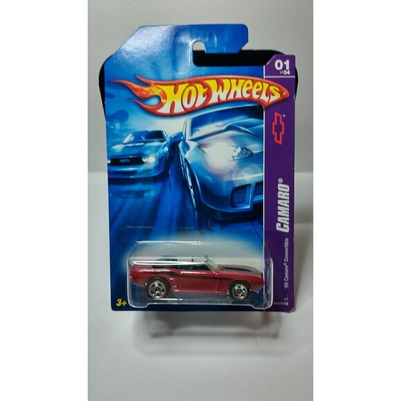 Hot Wheels 2007 Camaro Series #041 '69 Camaro Convertible Red Diecast - Picture 1 of 6